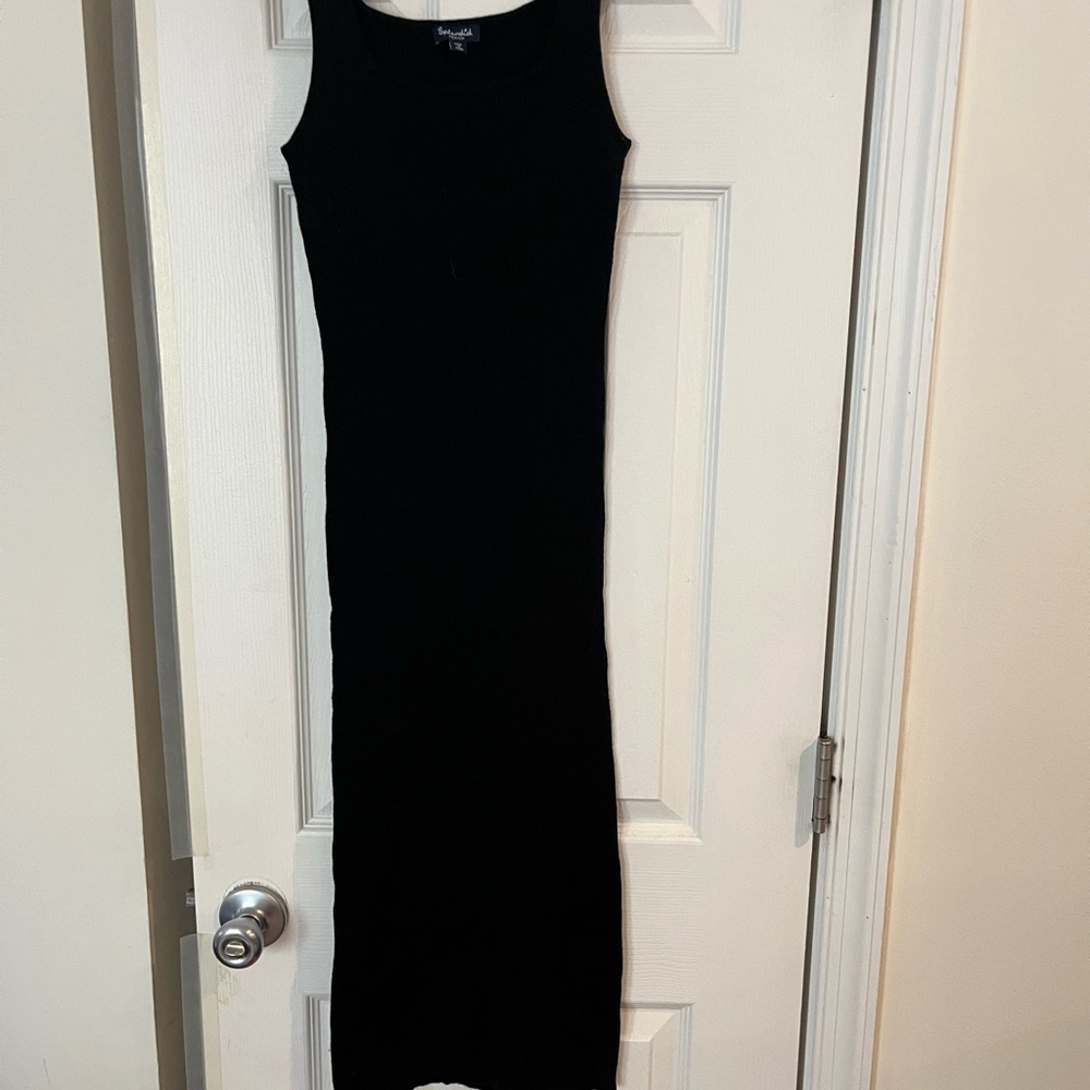 Splendid Black Ribbed Tank Maxi Dress